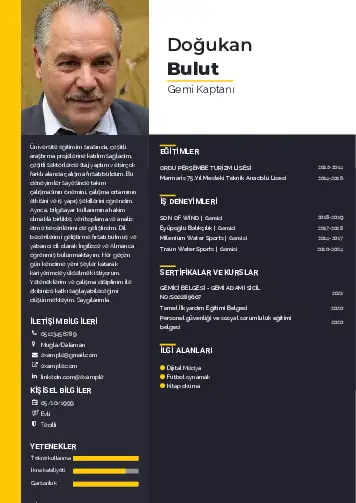 Gemi Kaptanı CV Örnekleri cv indir